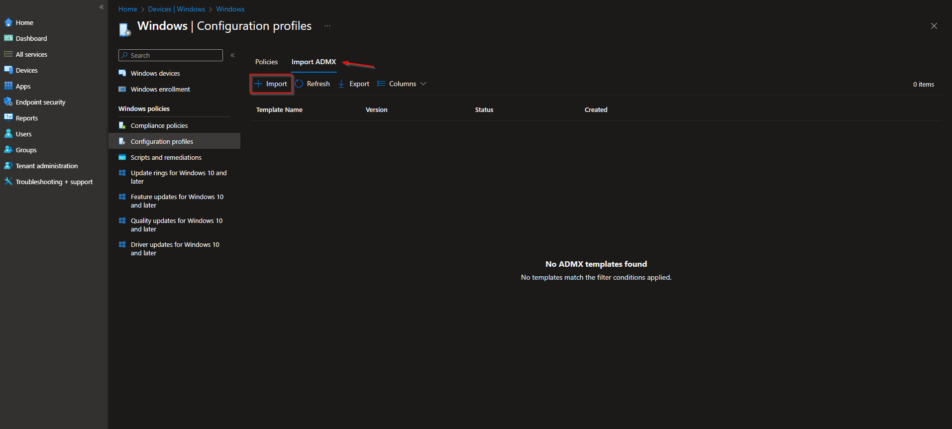 Extracted policy template folders